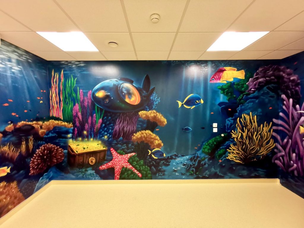 Fresque street-art immersive pour h&ocirc;pital - LB Studio