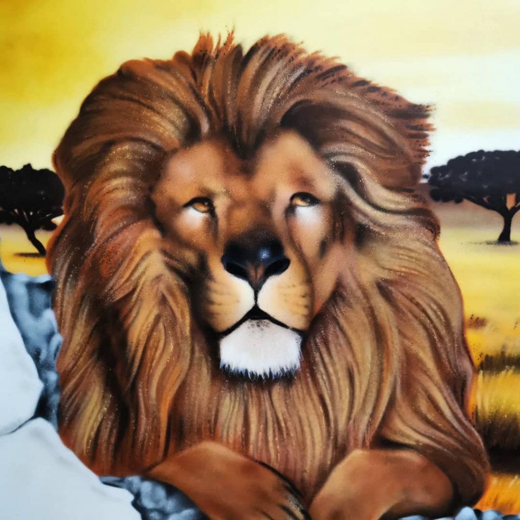 Details Lion Giraffe Chambre Graffiti - LB Studio