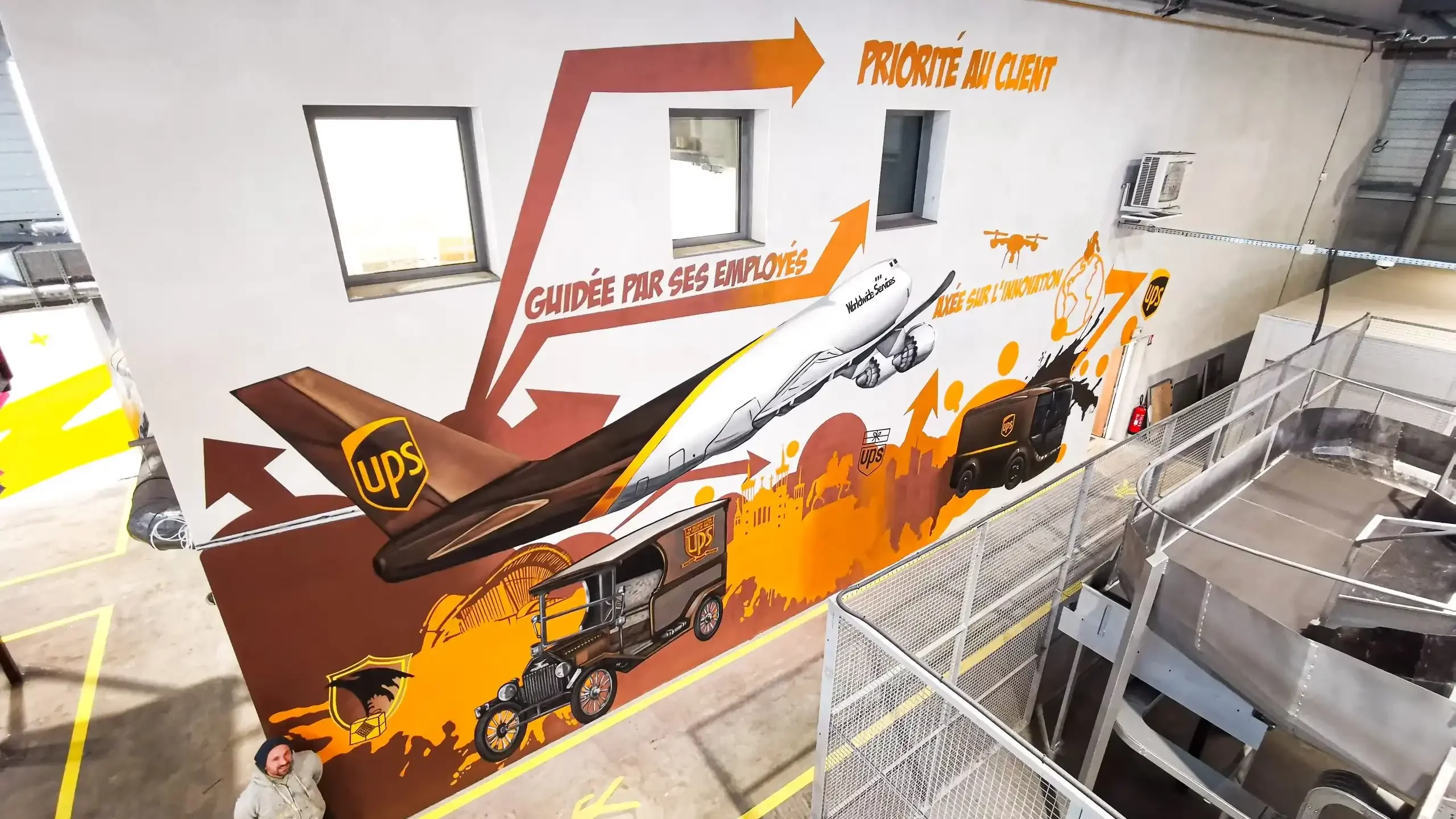 Fresque UPS - Graffiti sécurité - LB Studio