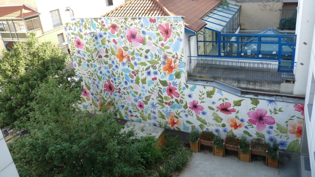 Maison de retraite, fresque fleurie - LB Studio