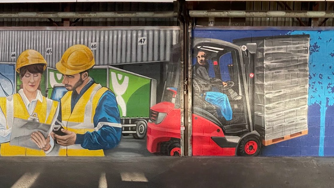 Fresque murale Histoire de l'entreprise - LB Studio
