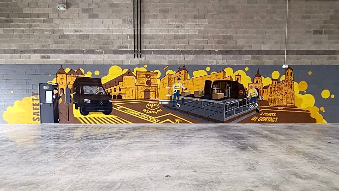 Mur de sécurité UPS Besançon - LB Studio